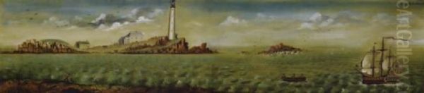 Southwest View Of Boston Lighthouse And Harbor - view 1