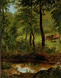 Forest With Pond And Cart Forest With Pond And Cart