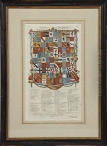 Coat Of Arms Of George Baron Lytteltonand George Baron Vernon by Joseph Edmondson