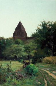 The Steeple At Cernay by Aaron Allan Edson
