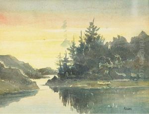 Shoreline At Sunset by Aaron Allan Edson