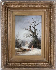 Winter Scene With Peasant by John Edwards