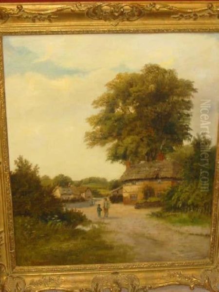 Rural Scene With Cottages And Figures - view 1