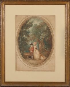 Figures With Dog by Samuel Arlent Edwards