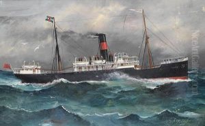 2 Gemalde: Australische Dampfschiffe "sydney" Und "aramac"