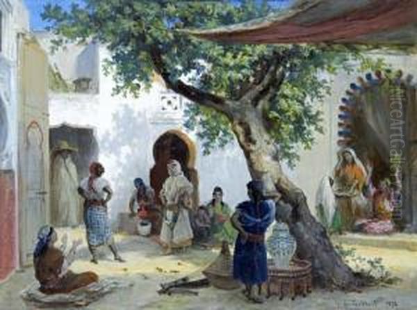 Dancers In A Courtyard - view 1