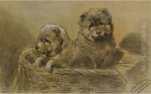 Two St Bernard Puppies by Otto Eerelman