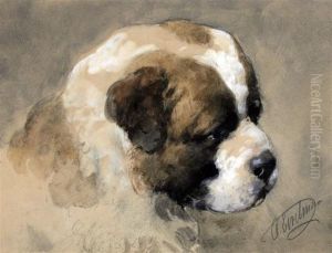 Head Of St Bernard Puppy by Otto Eerelman