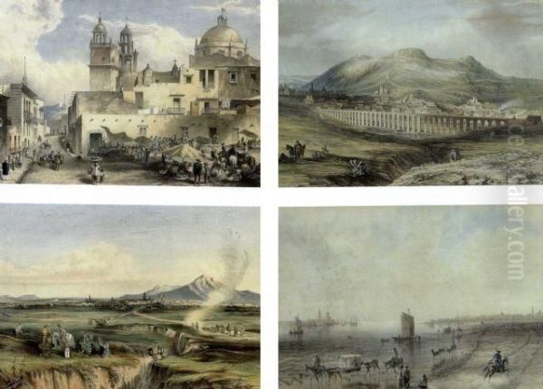 Plaza De San Diego, Ciudad De Guanajuato; Ciudad De Guadalajara; Ciudad De Zacatecas And Veracruz Y El Castillo De San Juan De Ulloa - view 1