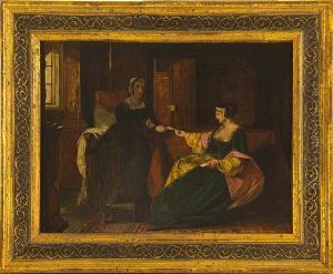 Card Players In Parlor by Augustus Leopold Egg