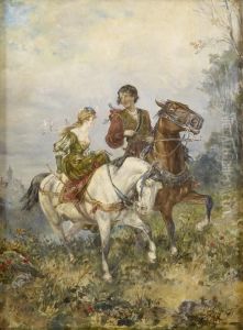 Ausritt Der Edelleute. by Gustav Eggena