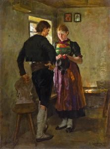 Sonntagmorgen (der Antrag) by Albin Egger-Lienz