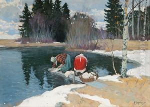Laundresses by Andrei Afanas Evich Egorov