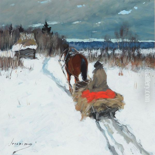 Sleigh Riding In Russia At Winter Time - view 1