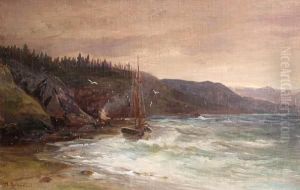 Sailboat Anchored Off The Shore