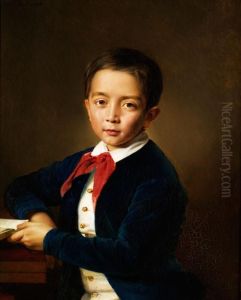 Portrait Eines Knaben Mit Buch Amtisch