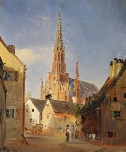 Blick Auf Die Mariahilf-kirche In Munchen by Friedrich Eibner