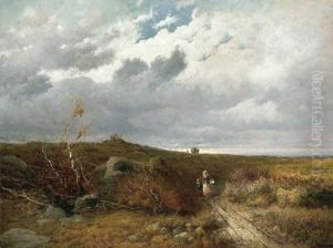 Gewitterstimmung Auf Der Landstrase by Hermann Eichfeld