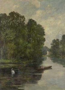 Ruderin Auf Dem Schlosteich by Sophie Eichfeld