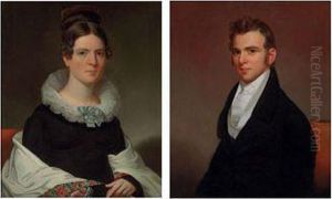 A Pair Of Portraits Of Margaret Hager Hoff And John George Hoff,jr. by Jacob Eichholtz