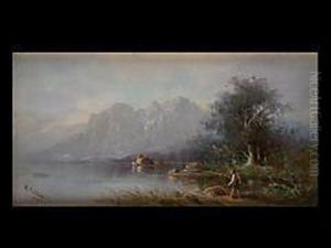 Seelandschaft In Den Alpen by Gustav Eichhorn