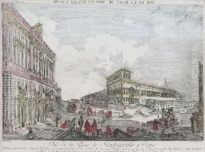 Rue De La Place De Montecavallo A Rom by Matthias Gottfried Eichler