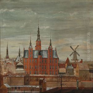 A View Towards Rosenborg Castle, Copenhagen by Carl Ferdinand Eichmuller