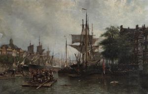 Harbor At Amsterdam by Willem Hendrik Eickelberg