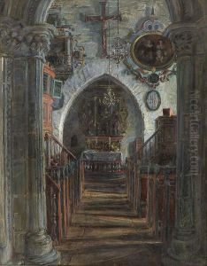 Interior Fra Dale Kirke I Luster by August Eiebakke