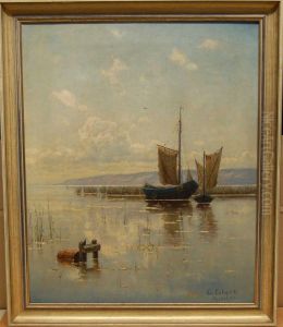 "segelboote Am Seeufer" by Conrad Eilers