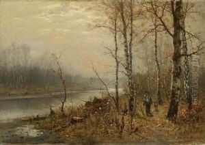 Herbstliche Flusslandschaft by Conrad Eilers