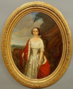 Portrait Of A Standing Young Woman by Anton Einsle