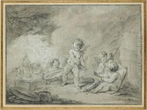 Putti Forgeant Des Armes by Charles Dom. Joseph Eisen