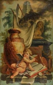 Allegorie Avec Un Amour Ecrivant by Francois Eisen