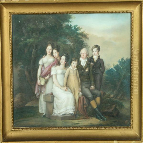 Portait Of Staatsminister Von Der Luhe And Family, Stuttgart - view 1
