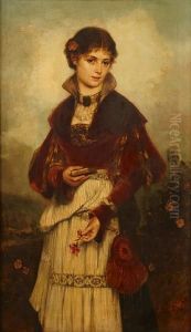 A Portrait Of A Girl, Three-quarter-length by Richard Eisermann
