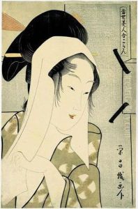 Portrait De Kokin En Buste by Chokosai Eisho