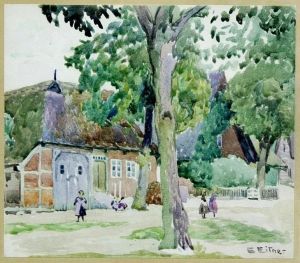 Idyllische Dorfstrase by Ernst Wilhelm H. Eitner