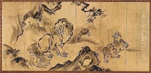 Chinese Lions by Kano Eitoku