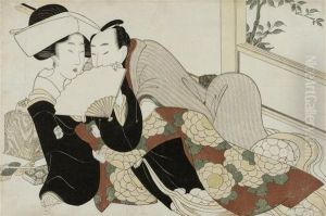 Courtesan And Her Lover by Kikukawa Eizan