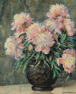 Bouquet Of Pink Peonies by Stanislaw Ejsmond