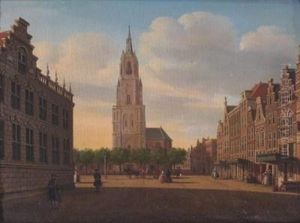 Elegant Figures In A Square In Haarlem