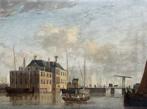 Figures In A Boat On A Canal