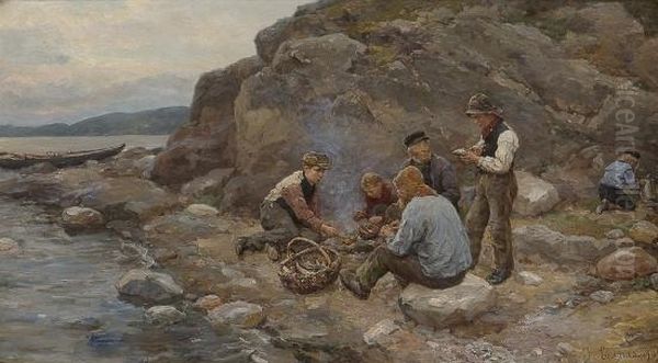 Fishers By A Beach - view 1