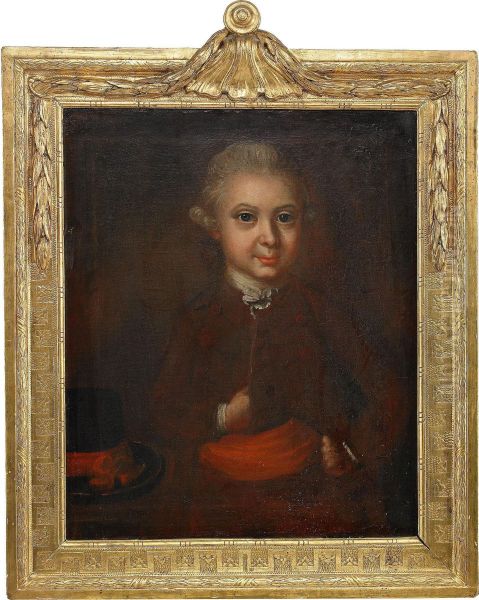 Portratt Av Den Unge Major Carl Wilhelm Wenus Ikladdrodbrun Drakt Och Svart Hatt - Knabild - view 1