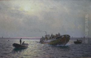 Fiskebat Och Ekor Till Havs by Emil Ekman