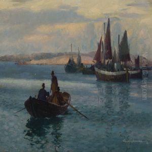 Seascape With Fishingboats by Emil Ekman