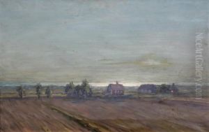 Landskap Med Hus by Per Ekstrom