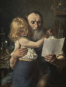 Skomaker Med Sitt Barnebarn by H. Knut Ekwall