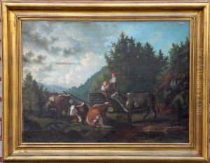 Allmogekladda Figurer Med Boskap by H. Knut Ekwall